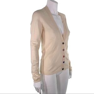 Wool Cardigan Sweater With Star Buttons 